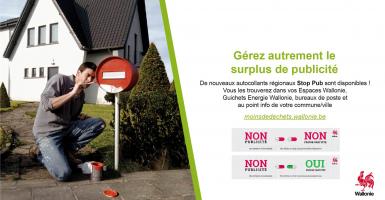 Affiche de la campagne "Gérez autrement le surplus de publicité"