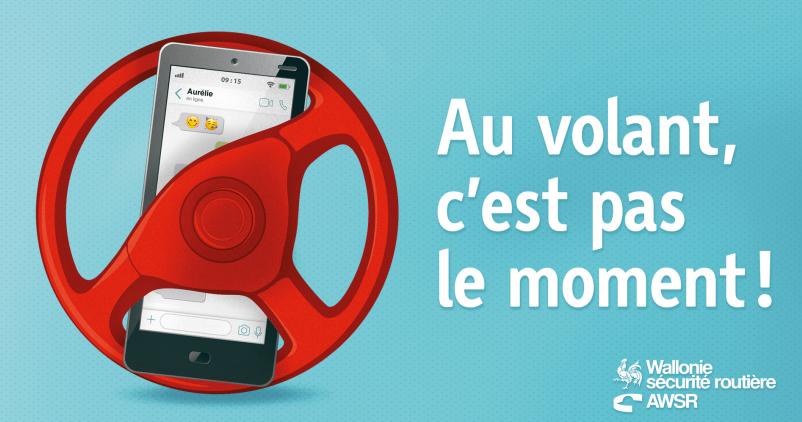 Affiche "Au volant, c'est pas le moment !"