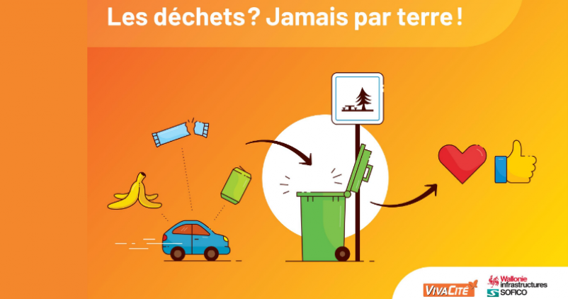 Affiche de la Campagne "Les déchets? Jamais par terre!