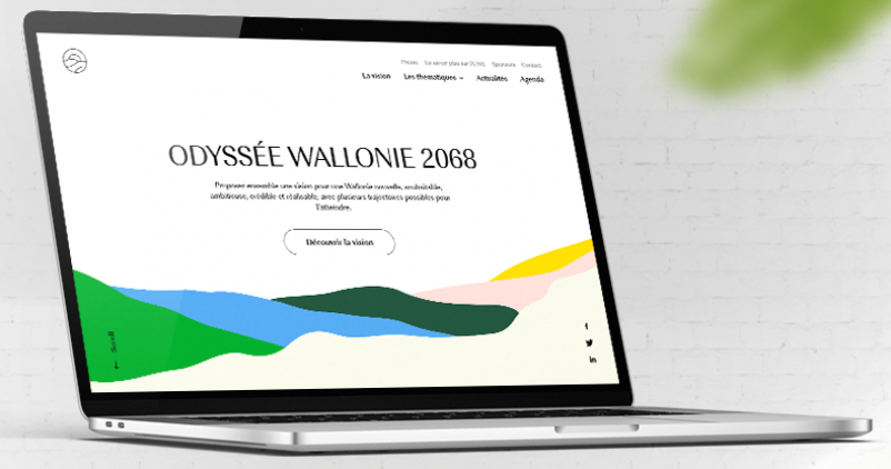 Capture du site web du projet Wallonie Odyssée 2068